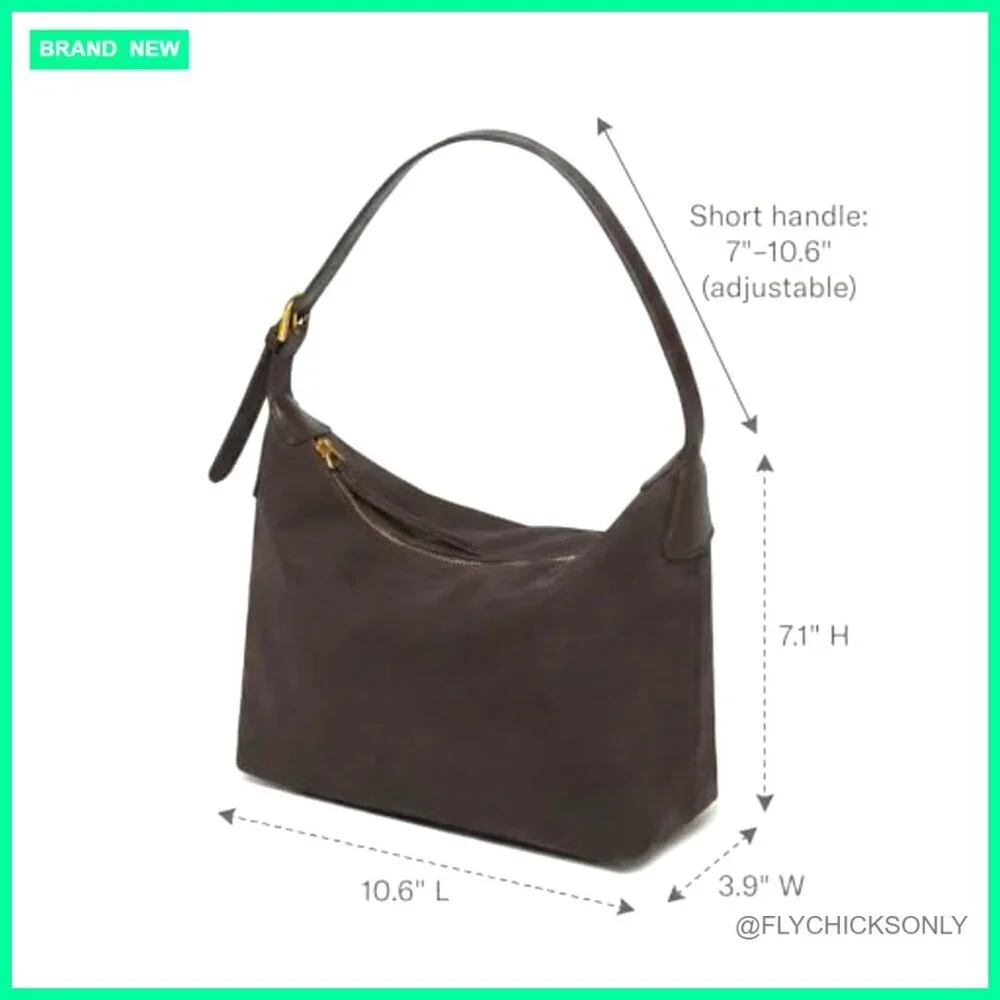 Medium Suede Hobo Bag Adjustable Strap Crossbody Shoulder Purse